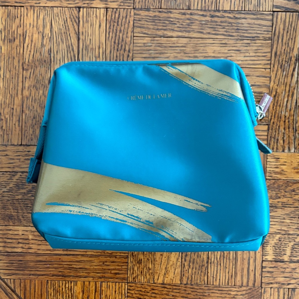 La Mer Turquoise and Gold Travel Pouch